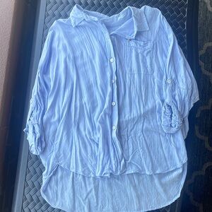 American eagle stripped button down cover up